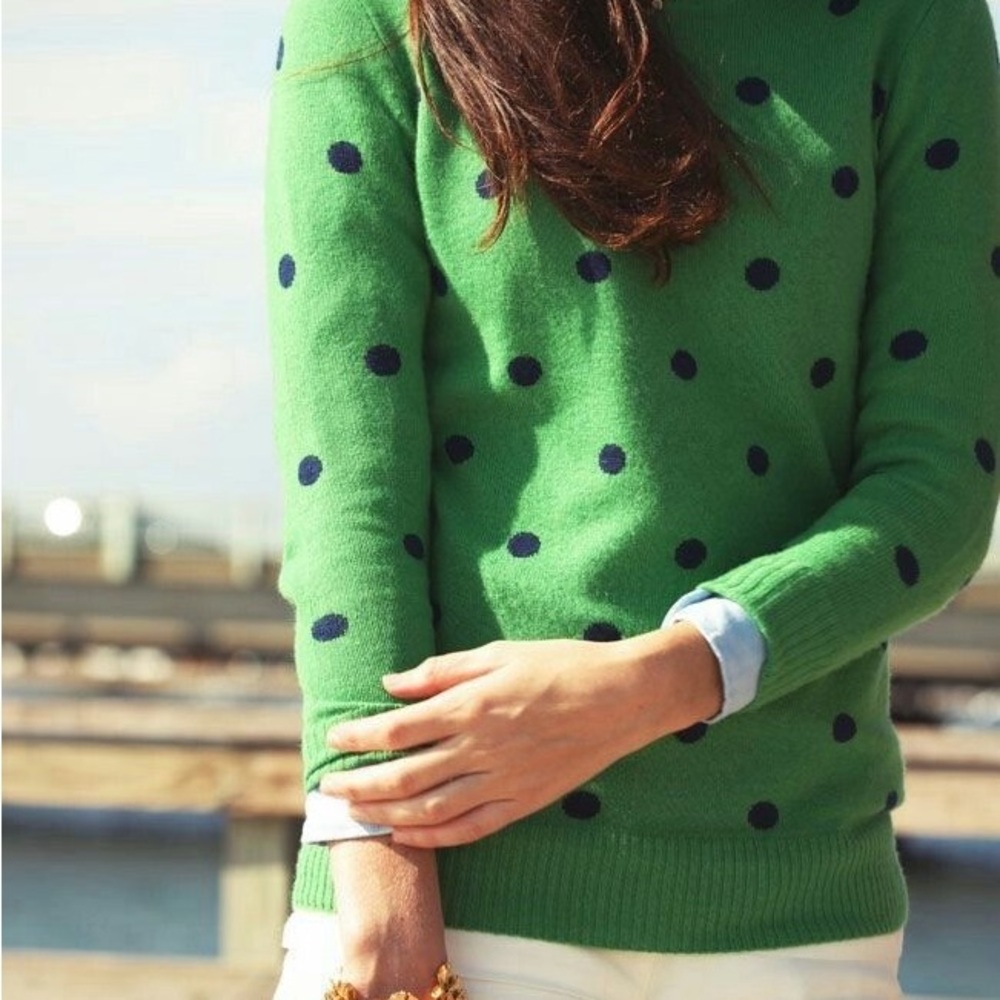 Banana Republic Green Polka Dot Sweater